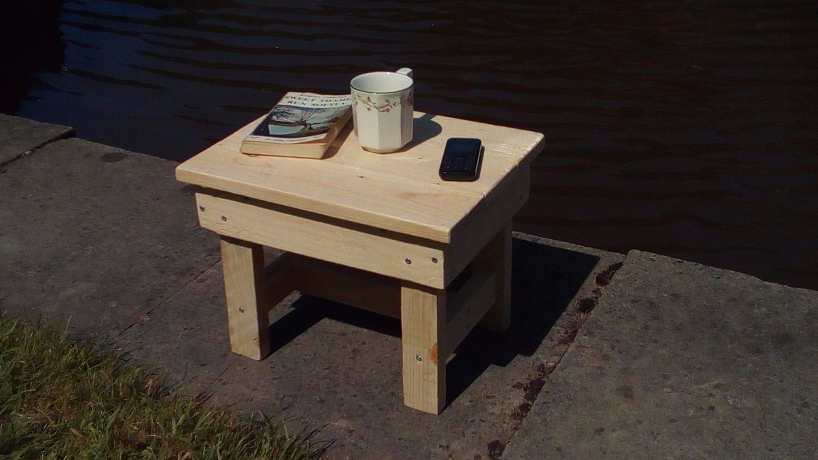 Rustic low coffee table, small